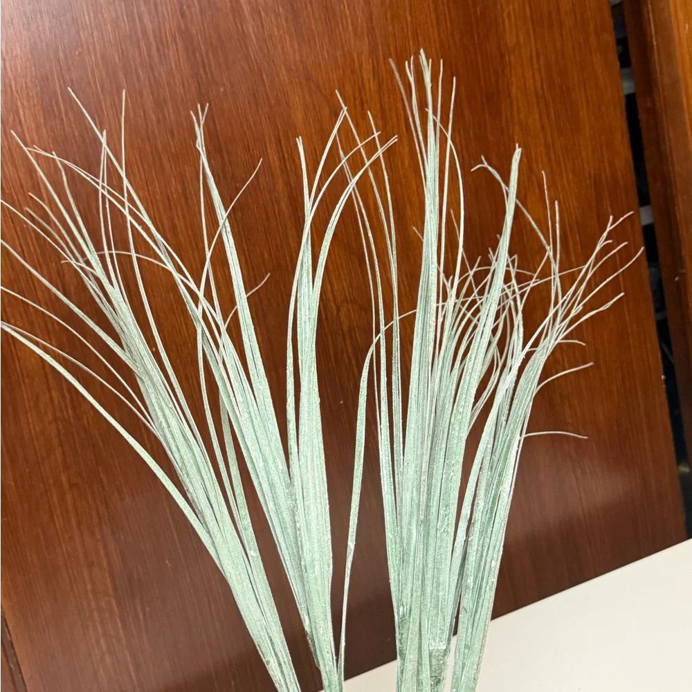 Artificial gray-green grass branch 27”